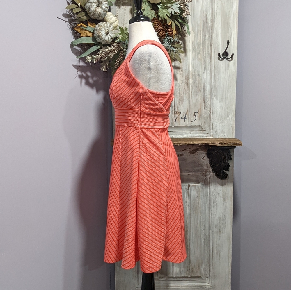 🧡SOLD💓Adrianna Papell pink/red striped dress - Picture 3 of 9